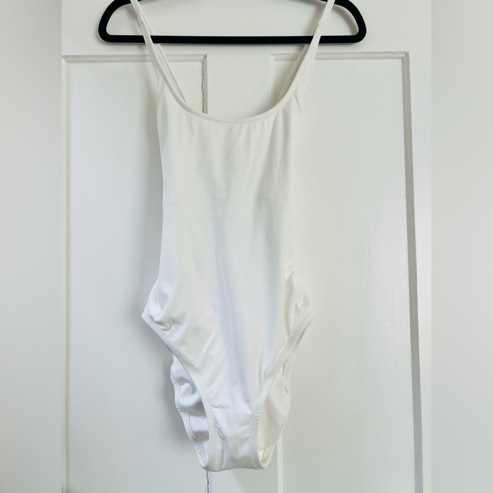 Gap Ivory Lace Up Back One Piece Swimsuit